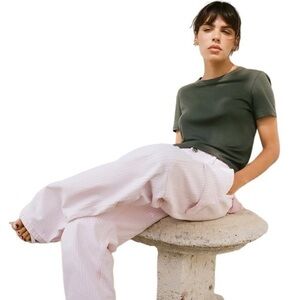 Zara Rib Tank Top Khaki Green Moss